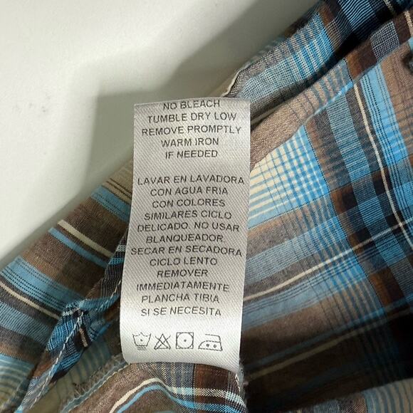 Roper Western Long Sleeve Pearl Snap Button Down Shirt SZ Youth XL (16-18) Brown - Picture 6 of 8